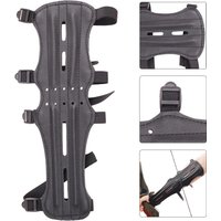 Long Leather Armguard Bow Arrow Equipment Archery Supplies Lengthened Arm Guard With Holes Leather Protective Gear Chest Guards