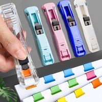 Reusable Hand Push Clamp Simple Traceless Clip Pusher Metal Hand Push Paper Binding Clip Student Gift