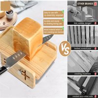 Bread Slicer Guide Horizontal Bread Cutting Board with Crumb Tray Adjustable Bread Loaf Slicing Guide Kitchen Gadget