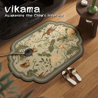VIKAMA Absorbent Anti-Slip Bath Mat — Easy-Clean Foot Mat for Bathroom Entrances, Toilets, and Washrooms decoration