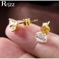 Rrjzz Round Cut D-Color 4mm/5mm/6.5mm/7.5mm/8mm Moissanite Stud Earrings for Men Women GRA VVS1 Lab Created Diamond Earrings