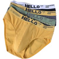 New 4Pcs/Set Men's Briefs Sexy Trendy Solid Color Letter Underwear Plus Size Comfortable Breathable Underpants Men's Panties