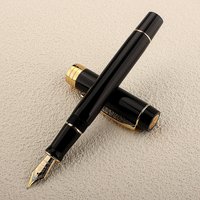 Jinhao 100 Centennial Resin Fountain Pen Black Golden Clip Iridium EF/F/M/Bent Nib with Converter Office Pen for Business