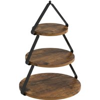 3 Tier Wooden Cupcake Stand Multi-Purpose Large Tiered Serving Tray Cookie Candy Buffet Holder For Afternoon Tea And Desserts