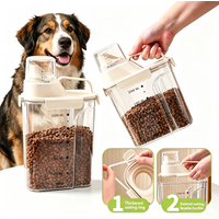 1kg/2kg/2.5kg/3kg Cats Dogs Food Plastic storage box Built-in measuring cup Moisture-proof For cat food, dog food & pet snacks