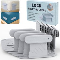 Upgrade Bed Sheet Holders for Corners, Lock Sheet Holders, 4Pcs Fitted Sheet Holders Keep Sheets Firm & Tight,Durable Heavy Duty