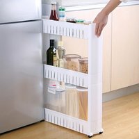 Crack organizer, removable shelf with wheels, multifunctional removable organizer, suitable for kitchen, bathroom and other narr