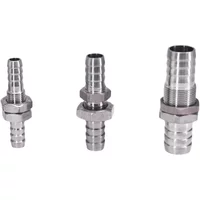 2.5 3 4 5 6 8 10 12 13 14 16 19 20 25 32mm Hose Barb Equal Reducing 304 Stainless Steel Bulkhead Hosetail Pipe Fitting Connector