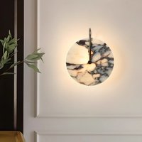 Neue Moderne Naturstein-Marmor-Wandleuchte, Wohnzimmer-Hintergrundbeleuchtung Französische Eingangsbereich-Dekoration, Minimalistische Nachttischlampe