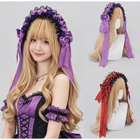 Lolita sweet lace headband comics cos maid hair accessories subculture y2k dark goth style lace headgear