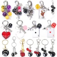 Black Dice No. 8 Billiards Keychain Y2K Pink Lucky Dice Starburst Pendant Bag Charms Hangings Punk Ornament Accessories