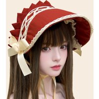 Lolita Hat Gorgeous Bonnet Victorian Headpiece Elegant Party Flat Cap Pastorale Style Lace Hat Bnt Cosplay Prop