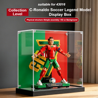 New 3mm Dustproof Display Box for lego 43016 C Ronaldo-Soccer Legend Model Case Storage Box Organizer(Lego Set not Included)