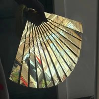 New Upper Rank Two Douma Acrylic Folding Fan Demon Slayer Swordsmith Village Arc Cosplay Props High-Res Anime Replica Toys Gifts