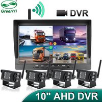 GreenYi 10 inch Wireless Truck DVR Monitor AHD 720P High Definition Night Vision Reverse Backup Recorder Wifi Camera For Bus Car