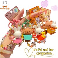 "Authentic Miffy Beaded Keychain, New Cute Bag Charm & Phone Lanyard Accessory"