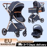 Baby Stroller 3 in 1 Portable Baby Carriage Folding Prams High Landscape Multifunction Pushchair Compact Folding Travel image 4