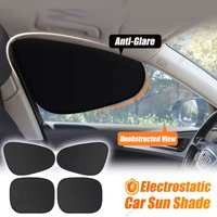 Summer Electrostatic Sun Visor for Car Side Window 4-Layer Sun Shade Curtains Anti-Glare UV-Blocker Auto Sun Protection Cover
