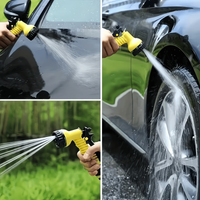 7 Function Adjustable Water Gun 4PCS Kit, Universal Hose Nozzle High Pressure Sprayer for Garden Irrigation Car Wash Tools