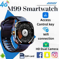 New M99 5G Smartwatch 2.4-inch AMOLED Android OS Rotary Camera SIM Card Slot WiFi 24/7 Health Monitoring for Men and Women
