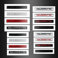 3D Metal Chrome Black Logo Quattro Emblem Decal Car Body Trunk Stickers For AUDI Quattro RS Sline A1 A2 A3 A4 A5 A6 A7 Q1 Q4 Q5