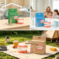 newElastic Comfort Silicone Teeth Veneers Reusable Snap On Upper Lower Fake Dentures for Daily Party Smile Beauty ck848