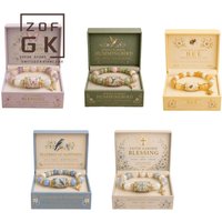 2026 Limited Edition Blessing Birds Bracelet with Premium Gift Box,Bracelet with Pink Multicolor Beads Elastic Stretch Design