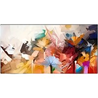 1 piece modern flower poster - frameless canvas warm tones flower painting, decoration, 2D flat frameless painting
