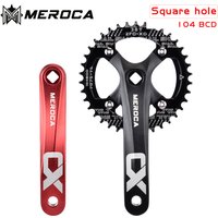MEROCA CX Square Hole Bicycle Crankset 104BCD Aluminum Alloy IXF Square Hole Mountain Bike Crankset 170mm 32T/34T/36T/38T/40T/42