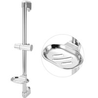 Stainless Steel Bathroom Lifting Handhold Shower Head Holder Mounting Bracket with Soap Dish Box G1/2"