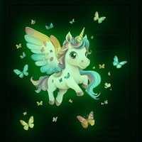 Luminous Unicorn Butterfly Wall Sticker For Children's Room Decals Glow In The Dark Decorative Stickers Waterproof Self-adhesive