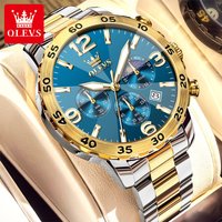 OLEVS Watch Man 3678 Business Original Rhombic Multifunctional Quartz Watch Waterproof Luminous Moon Phase Watches For Man Reloj