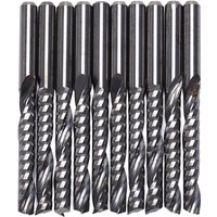 ABQR 10Pcs Cnc Router Bits 3.175 X 22Mm Single Flute Spiral Carbide Cnc Router Bits Milling Cutter