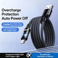 1Pc 240W USB Cable Fast Charging For Smartphone 1 Meter /2 Meters Type-C Data Cable‘