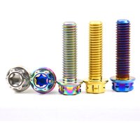 AliExpress NONE 1pcs Titanium Flange Bolt M4 M5 M6 M8 Black/Silver/Blue/Purple/Gold/Rainbow Torx Hex Flange Screw for Auto Motorcycle Bike Parts