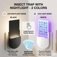 Gnat Trap for House Plug in, Electric Bug Zapper Plug in Wall, Gnat Moth Catcher, House Flying Insect Trap with Night Light Bug