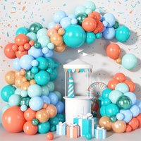 119Pcs Rose Gold Blue Green Balloons Arch Garland Kit for Baby Shower Birthday Wedding Graduation Anniversary Decorations