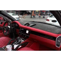 Custom Car Dashboard Cover Wrap in Alcantara for Porsche Cayenne 2018 2019 2020 Car Accessories Dashboard Pad Sticker