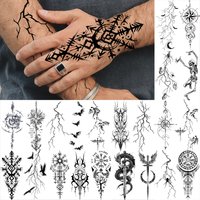 1 Sheet Crack Bat Skeleton Temporary Tattoos For Adult Hands Arm, Fake Tattoo Stickers Waterproof Long Lasting Realistic Tatoos