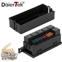 DaierTek 12V Auto 11 Way Fuse Relay Box Block With 5 Pin Relay and Fuses For Automotive Car Marine Truck Trailer Boat