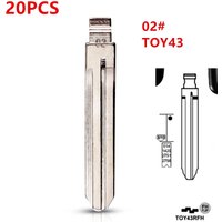 20pcs 02# KD VVDI KEY BladeTOY43 TOY43AT Car Key Blade For KD KEYDIY VVDI XHORSE JMD For Toyota VIOS Hilux Fortuner