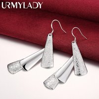 Hot sale high quality Jewelry 925 Sterling Silver Earring Fashion Woman geometry long earings Gifts