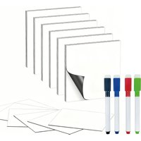 Reusable Magnetic Sticky Notes (36 Sheets, 3.5 X 3.5 Inches, with 4 Erasable Pens), Erasable Magnetic Labels with Markers