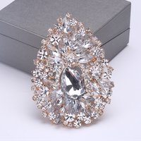 Hot Sale Crystal Water-drop Brooches for Women Vintage Fashion Pendant Style Elegant Wedding Pins Party Jewelry Brooch