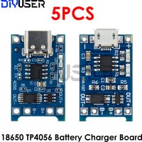 5PCS 5V 1A Micro/Type-c 18650 TP4056 Lithium Battery Charger Module Charging Board With Protection Dual Functions Li-ion