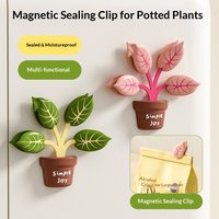 Cute Plant Shape Magnetic Food Sealing Clips Kitchen Refrigerator Magnet Snack Fresh Keeping Seal Clips