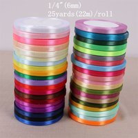 22 Meter (25 Yards) Seidensatinband 1/4 Zoll (6 mm), Party, Zuhause, Hochzeit, Dekoration, Geschenkverpackung, Weihnachten, Neujahr, DIY-Material