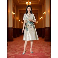 Elegant Summer Women Dress Jacquard Luxury 2025 New Arrival Boho Floral Dress Party Evening Maxi Clothing Ball Gown Robe Vestido