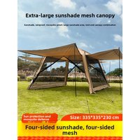Outdoor Portable Waterproof Mosquito Net Tent Sunshade Canopy Camping Sun Protection Large Space Multi-Person -Up Tent
