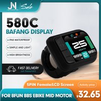 Bafang-electric bike 580C color display, 5 core waterproof, female plug for Bafang mid motor hub motor kit with UART Protocol